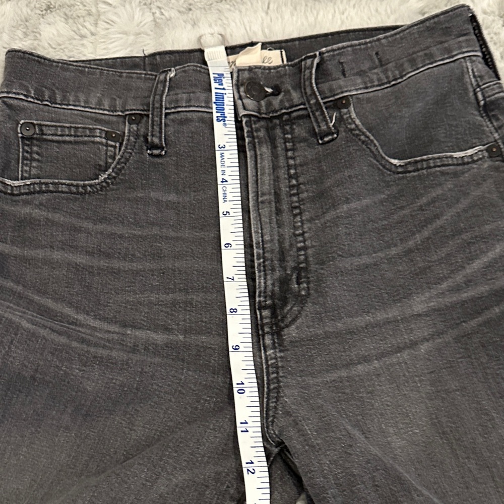 Madewell Perfect Vintage Crop Jeans Black Wash High Rise Straight Leg Size 27 - Picture 9 of 10